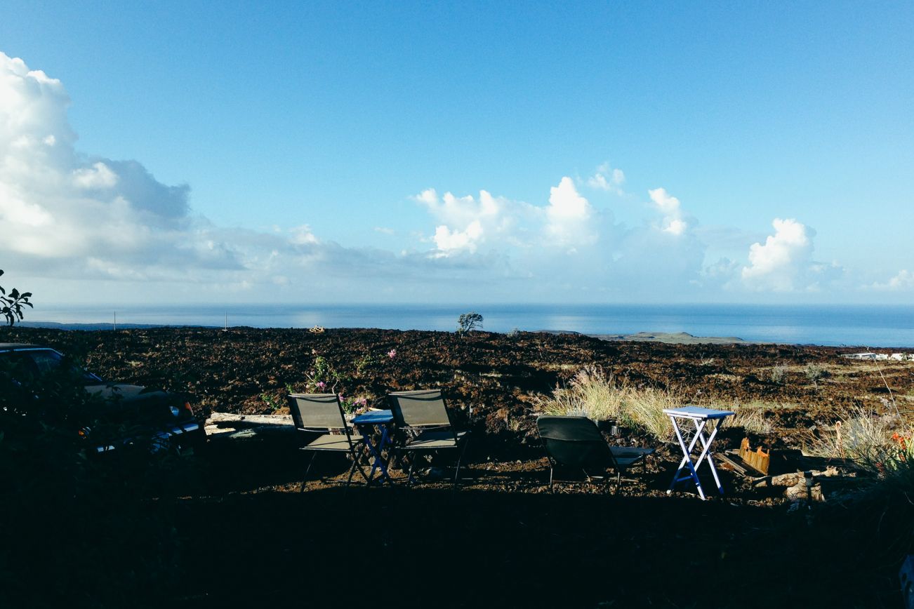 View on the Pacific Ocean, Ocean View, Big Island, Hawaii