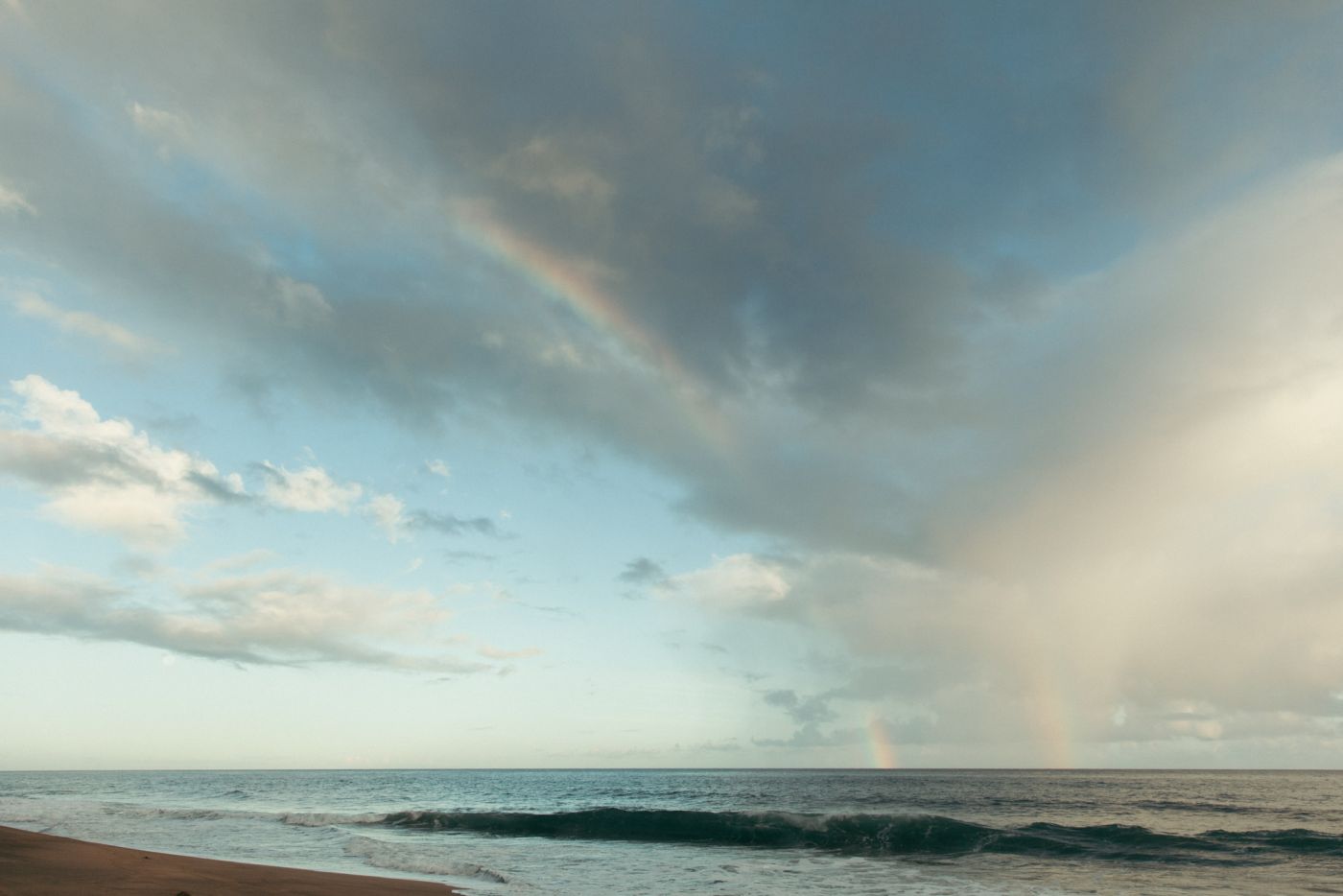 Double rainbow, Kalalau Beach, Kalalau Trail, Kaua'i, Hawaii