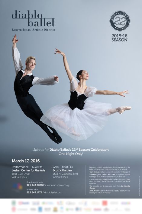 Diablo Ballet — March 2016 poster (La Fille Mal Gardée)